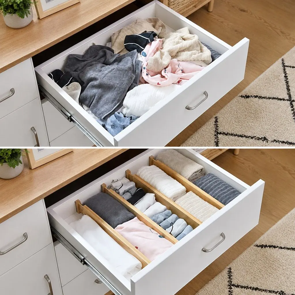 Bamboo Drawer Dividers Adjustable Organizer Set 12 Pack