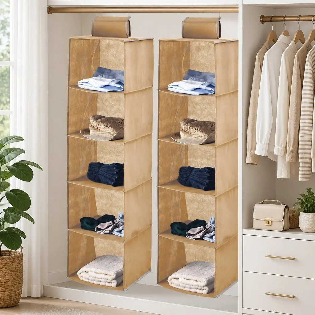 5-Tier Hanging Closet Organizer for Smart Storage