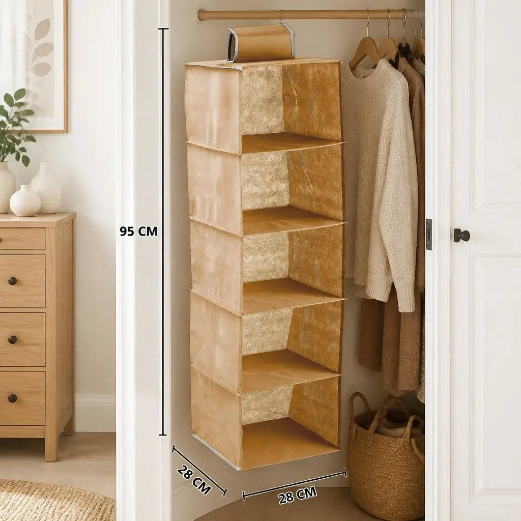 5-Tier Hanging Closet Organizer for Smart Storage