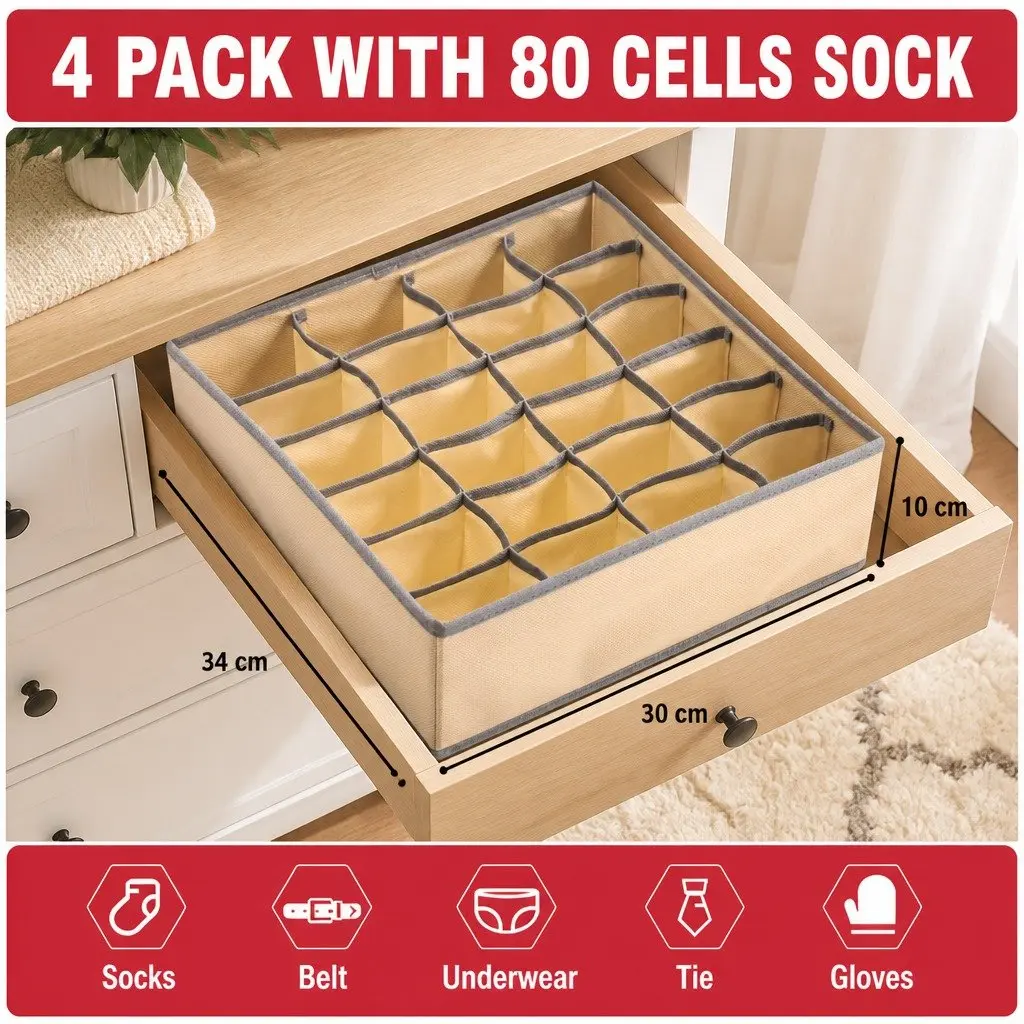 Drawer Organizer Storage Boxes Set of 4