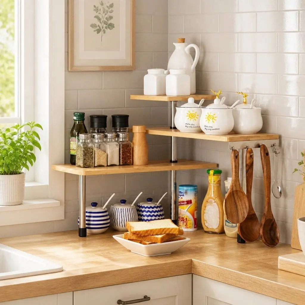 3 Tier Corner Shelf for Spice Organisation