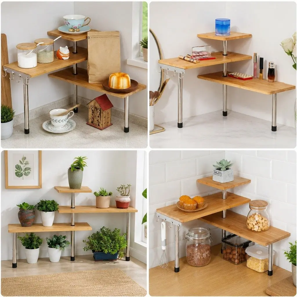 3 Tier Corner Shelf for Spice Organisation