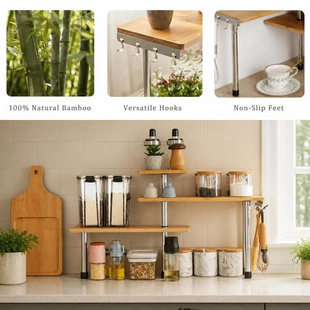 3 Tier Corner Shelf for Spice Organisation