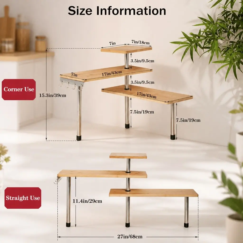3 Tier Corner Shelf for Spice Organisation