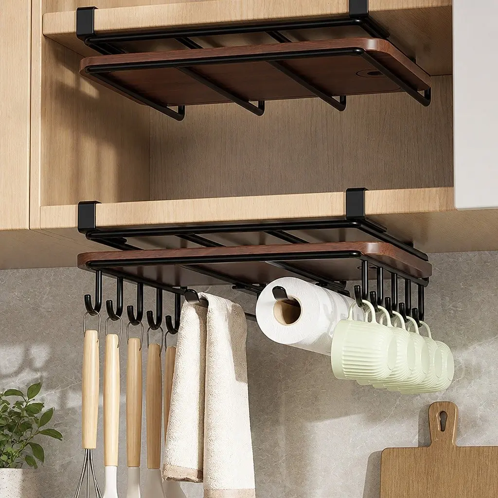 Under Cabinet Organizer Stainless Steel Multifunctional Space-Saving Kitchen Storage 25.5 x 25 x 10 cm