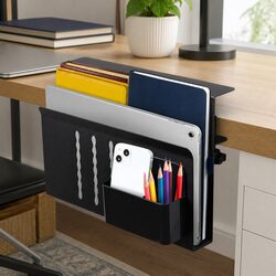 Under Desk Laptop Holder Side Storage Organizer Cable Management Pen Tray Office