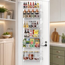 Durable Over Door Pantry Organiser with 6 Adjustable Baskets