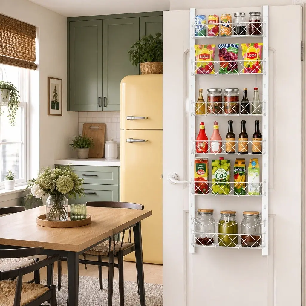 Over Door Pantry Organiser with 6 Adjustable Baskets