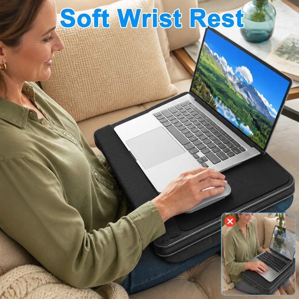 Oversized Portable Lap Desk with Cushion Mouse Pad