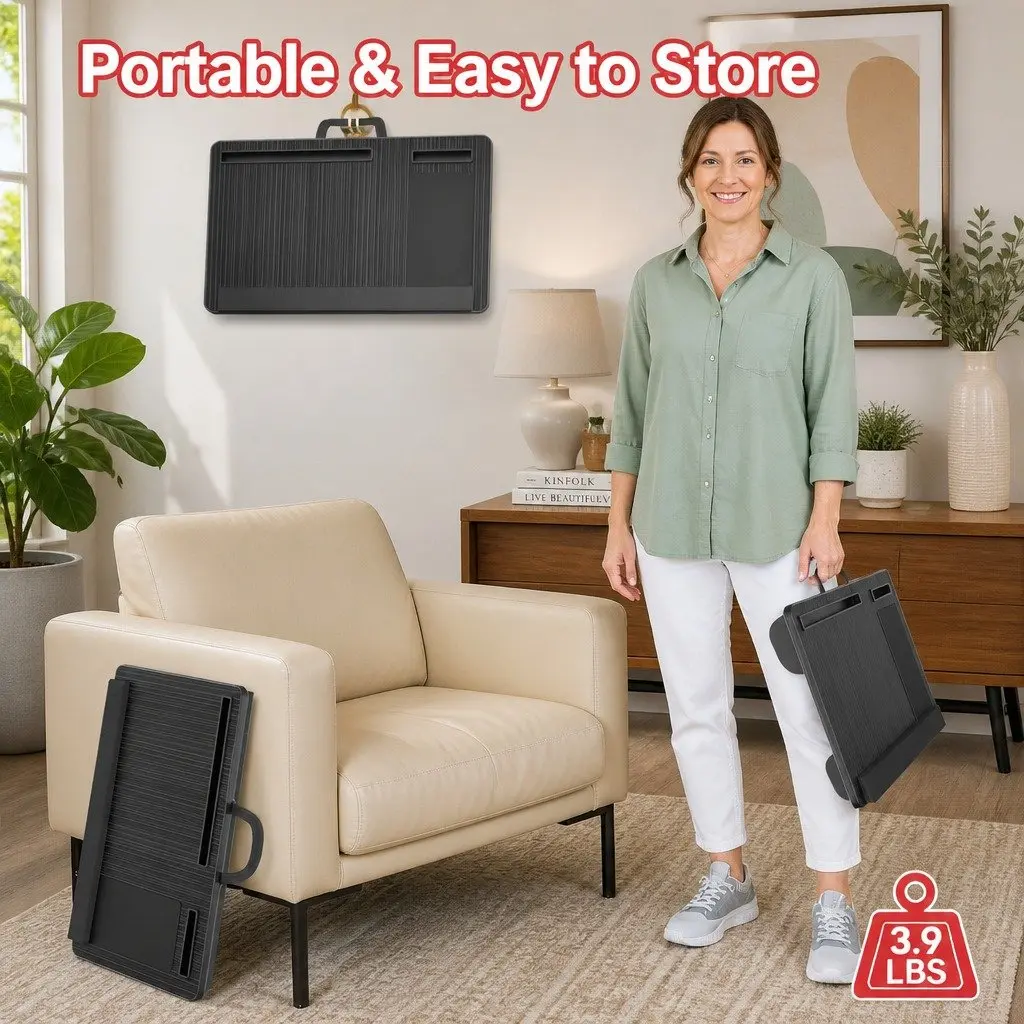 Oversized Portable Lap Desk with Cushion Mouse Pad