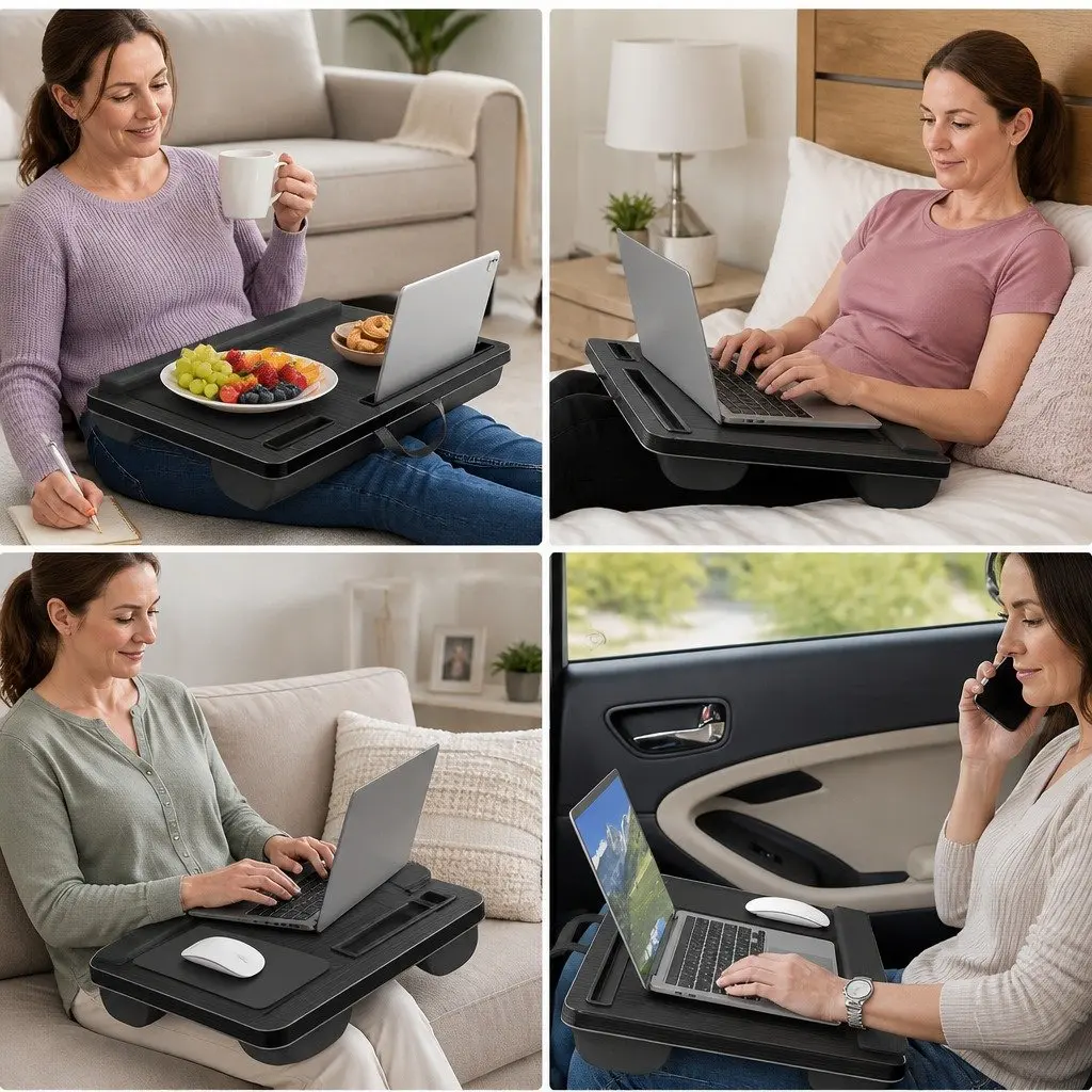 Oversized Portable Lap Desk with Cushion Mouse Pad