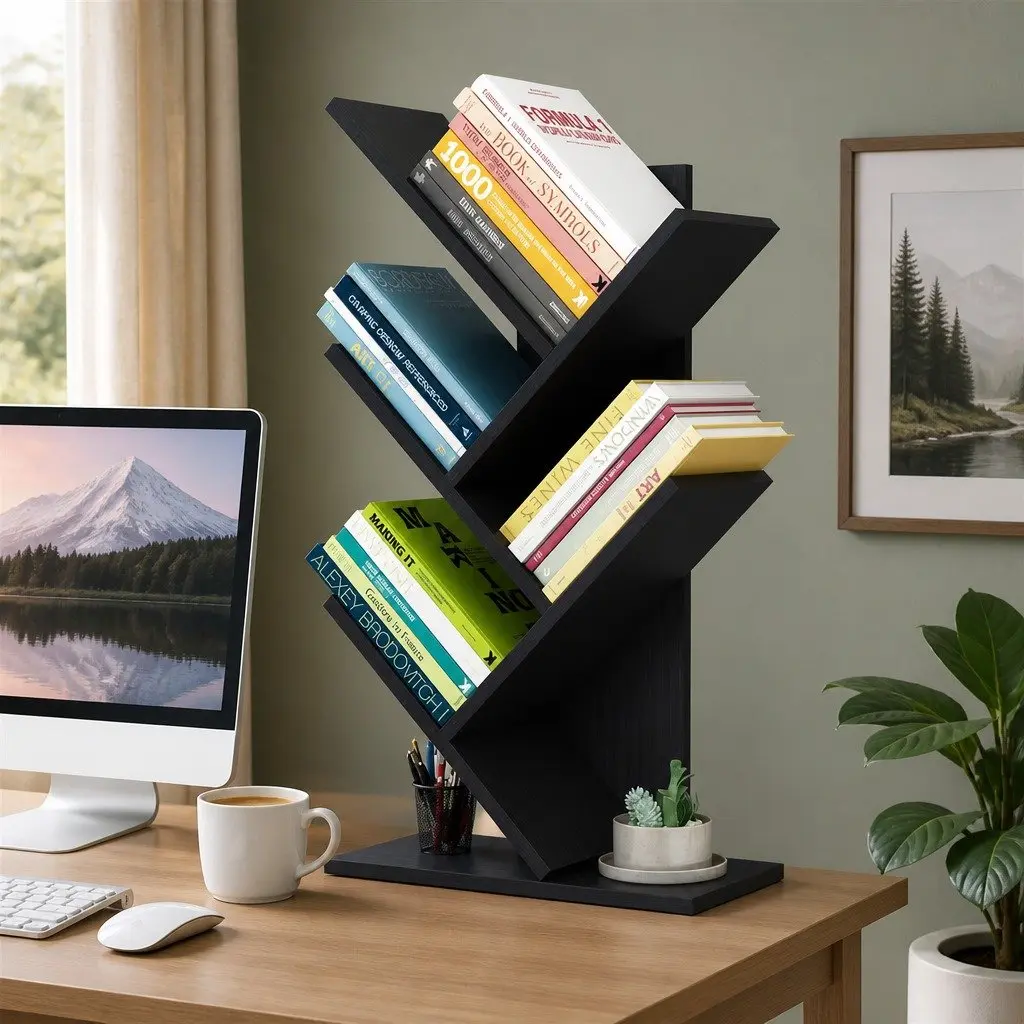 5-Tier Tree Bookshelf for Home Office and Bedroom