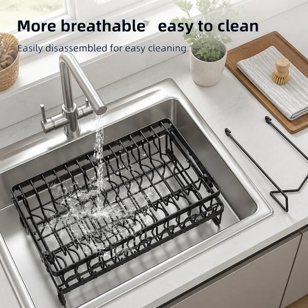 2-Tier Dish Drying Rack with Drainage Tray