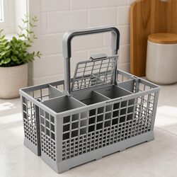 Dishwasher Cutlery Basket 8 Slot Universal Replacement with Handle Lid Organizer