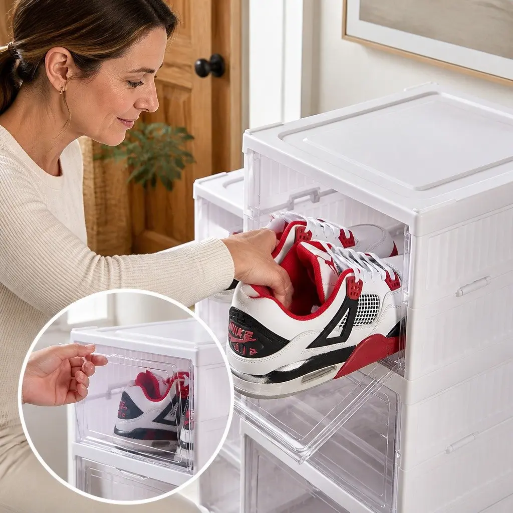 6-Tier Stackable Shoe Storage with Clear Doors