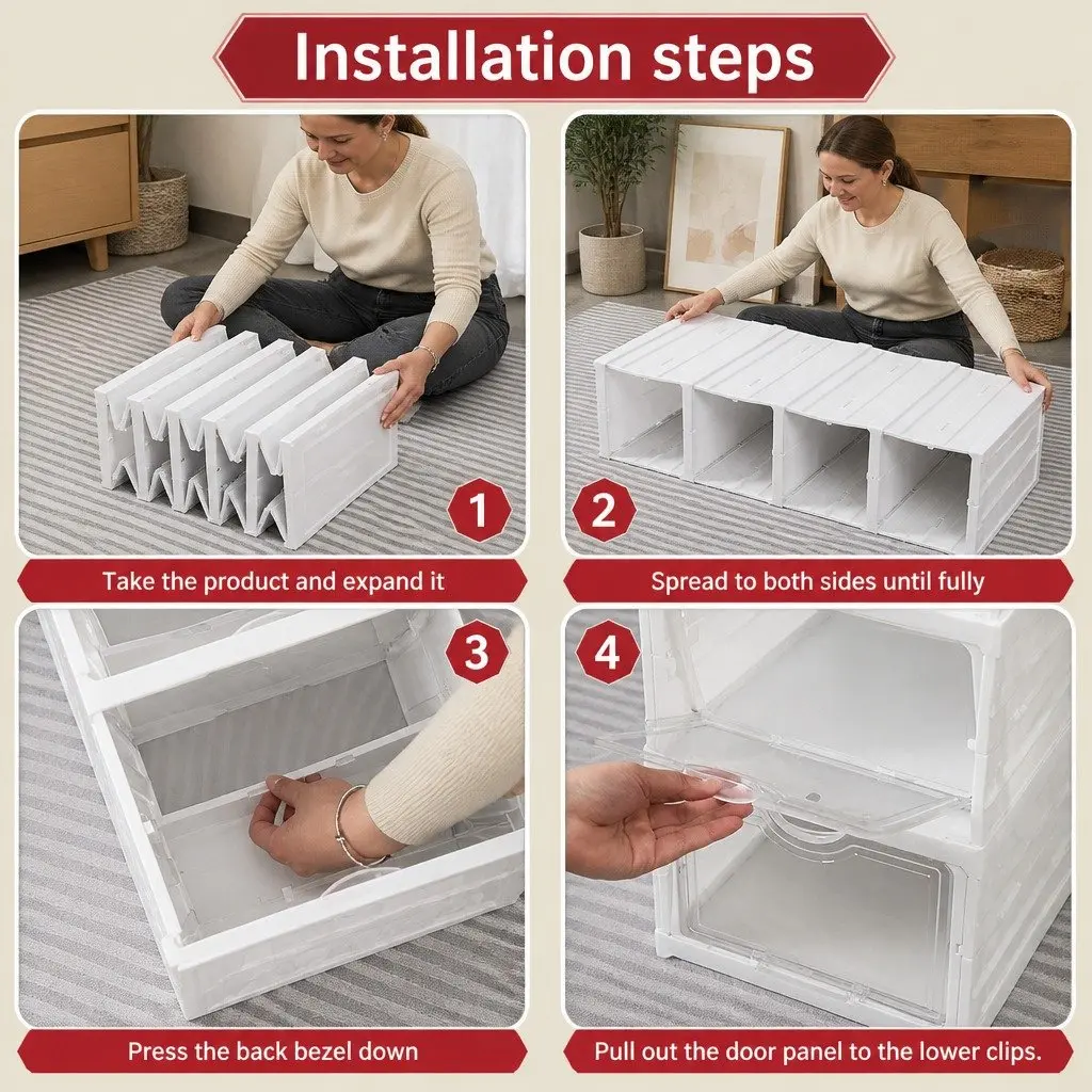 6-Tier Stackable Shoe Storage with Clear Doors