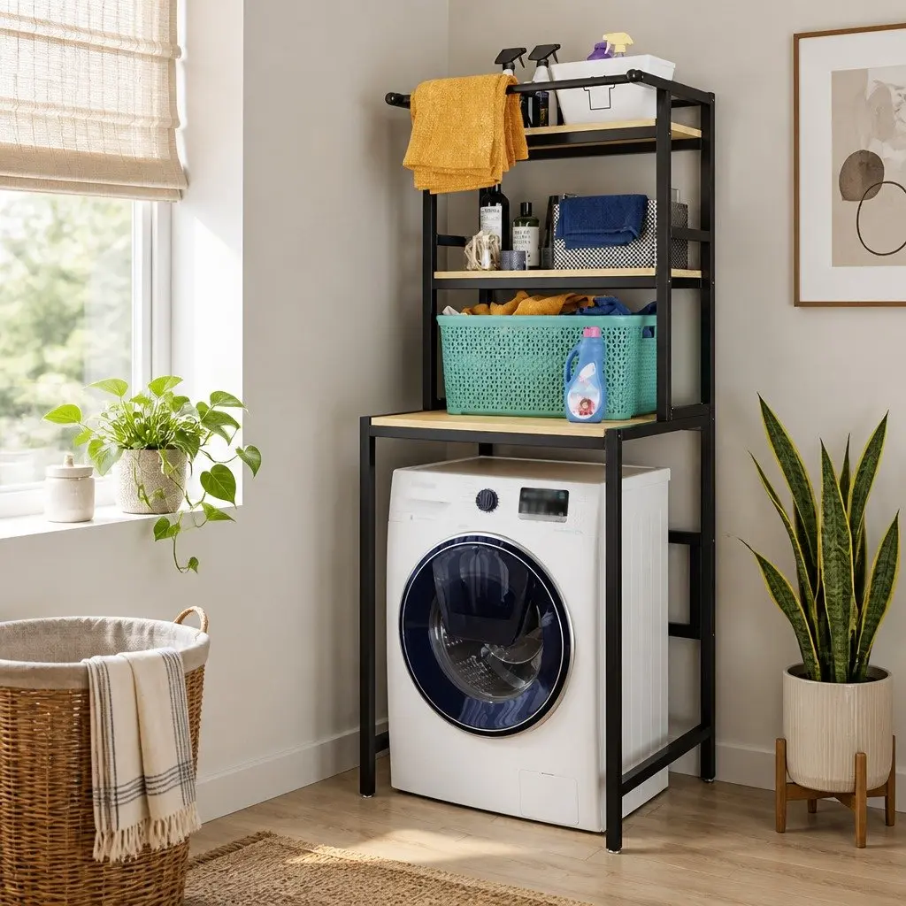 3-Tier Storage Rack for Laundry and Bathroom