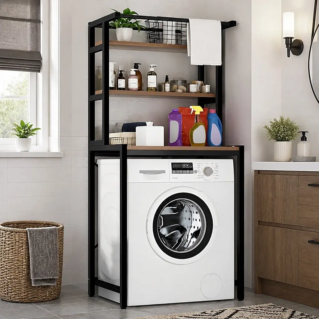 3-Tier Storage Rack for Laundry and Bathroom