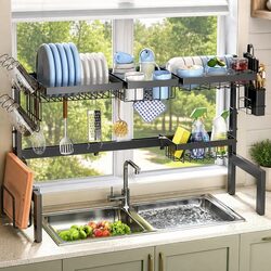 Durable Adjustable Over Sink Dish Drying Rack