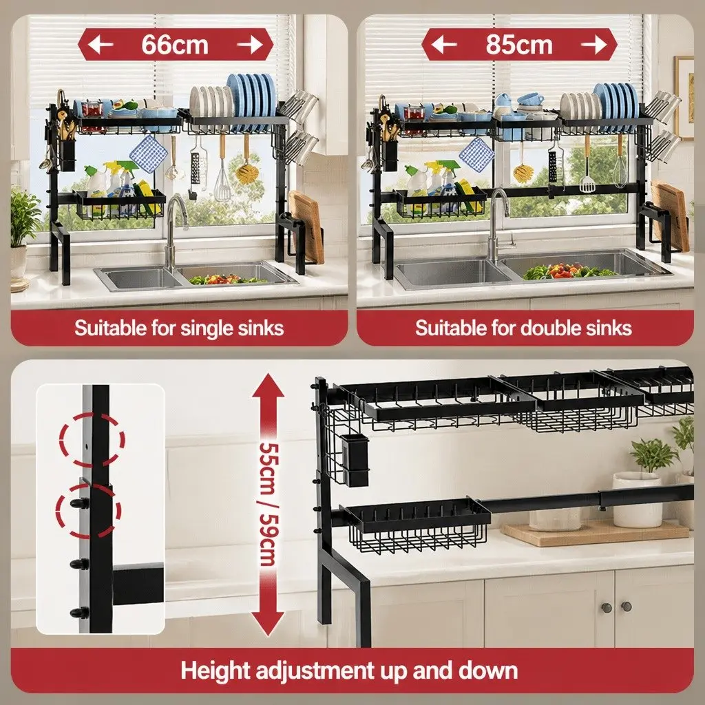 Adjustable Over Sink Dish Drying Rack