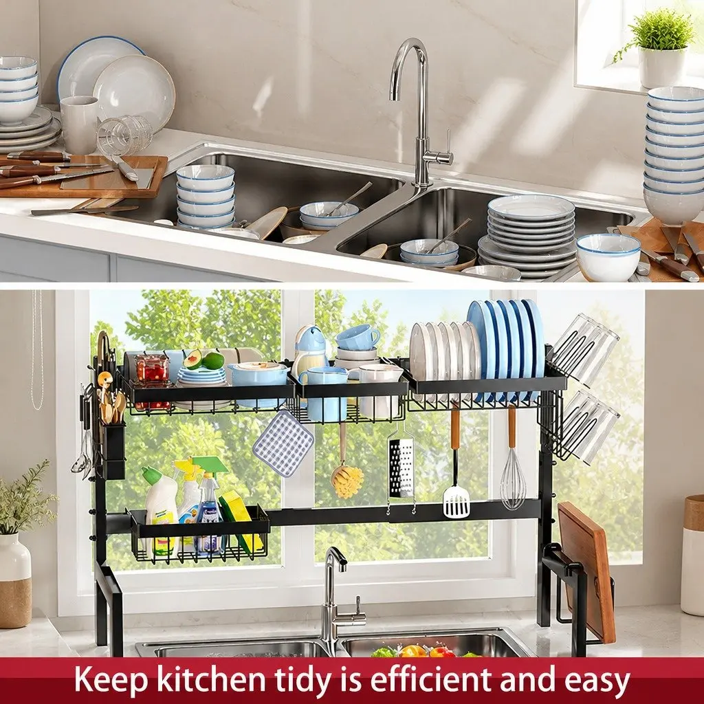 Adjustable Over Sink Dish Drying Rack