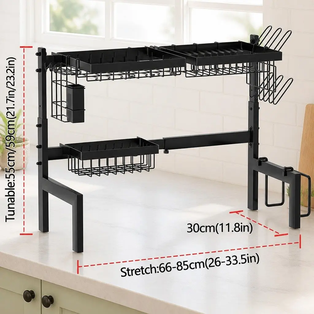 Adjustable Over Sink Dish Drying Rack