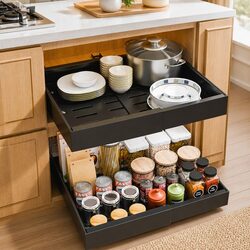 Pull Out Cabinet Organizer 2 Pack Expandable Slide Out Shelves Kitchen Storage