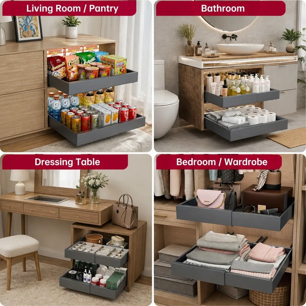 Pull Out Cabinet Organizer 2 Pack
