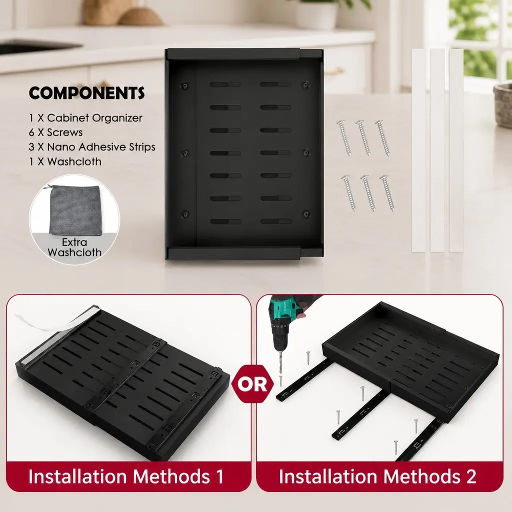 Pull Out Cabinet Organizer 2 Pack