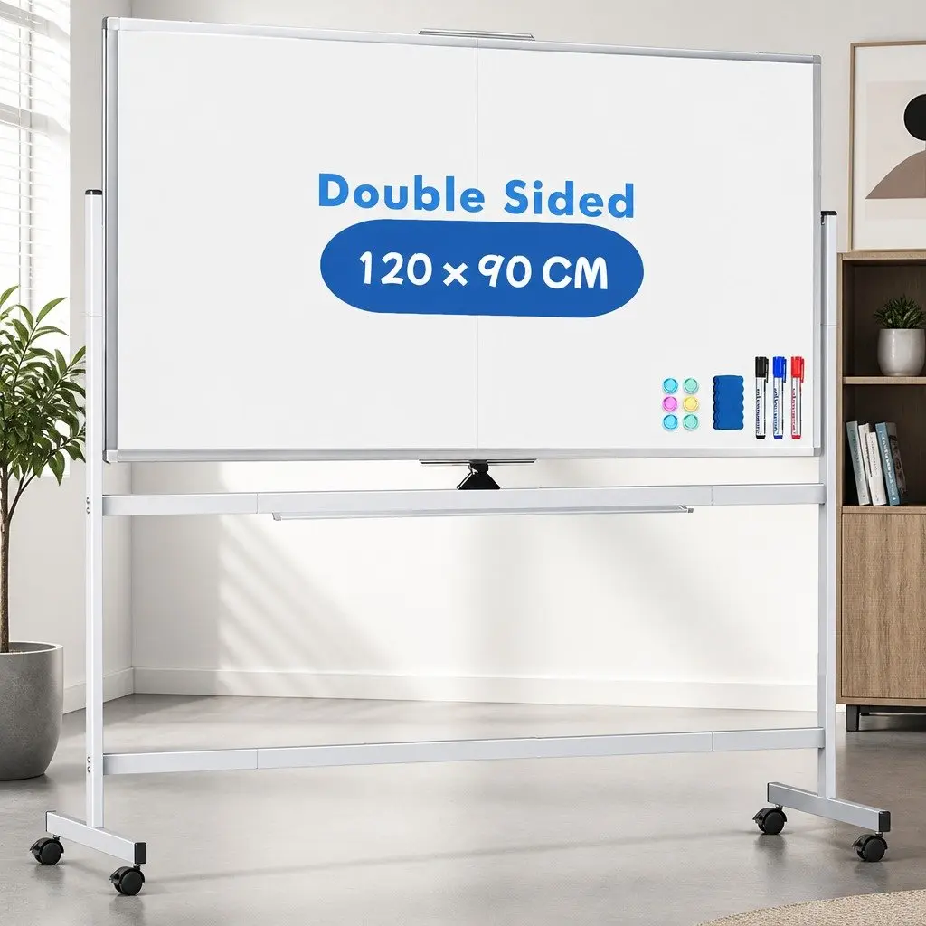 Double-Sided Magnetic Whiteboard 120x90cm