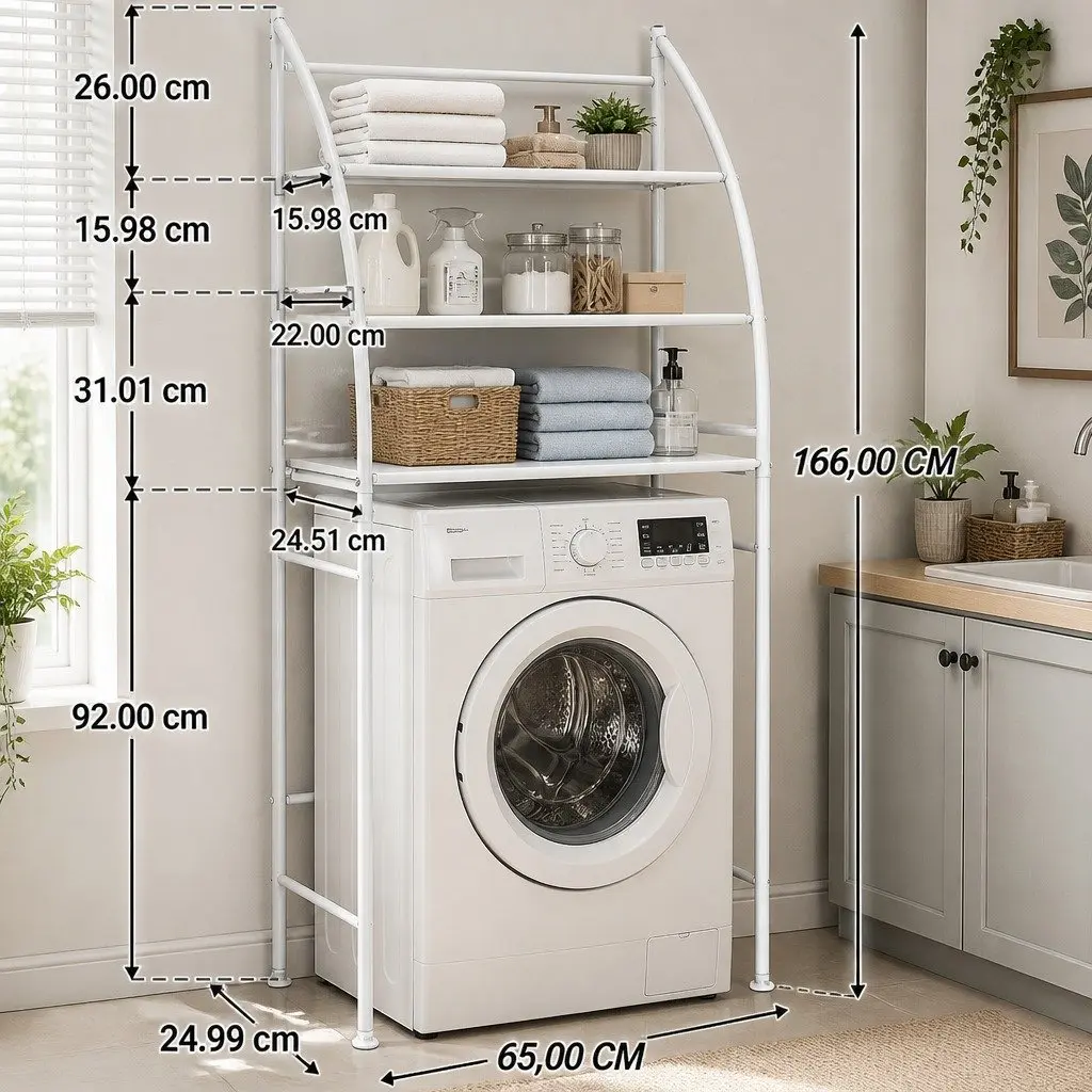 3-Tier Over Washing Machine Storage Rack
