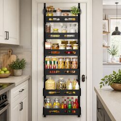 Durable 6-Tier Over-the-Door Metal Storage Rack