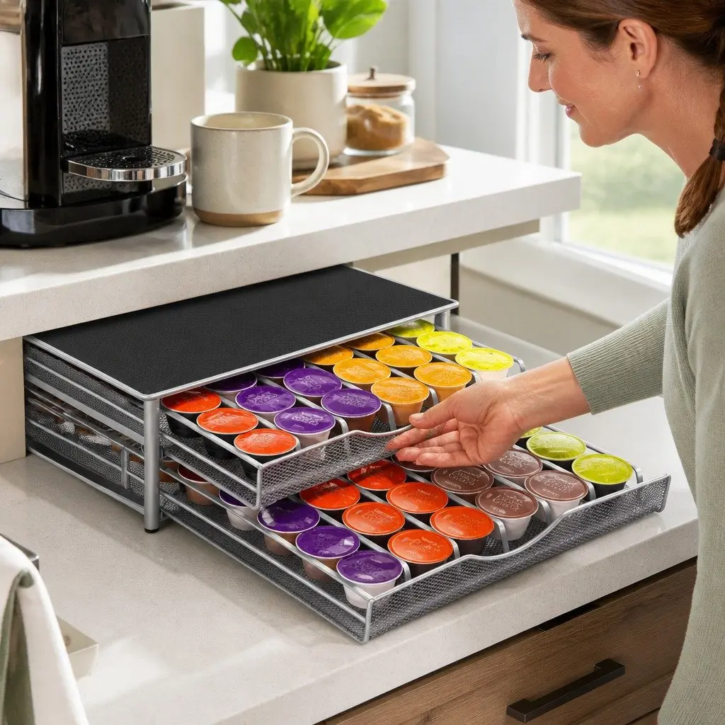 2-Tier K-Cup Coffee Pod Organizer with 72 Capacity
