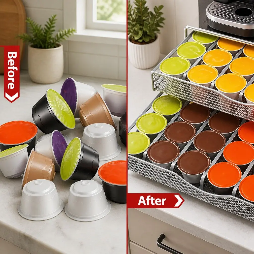 2-Tier K-Cup Coffee Pod Organizer with 72 Capacity
