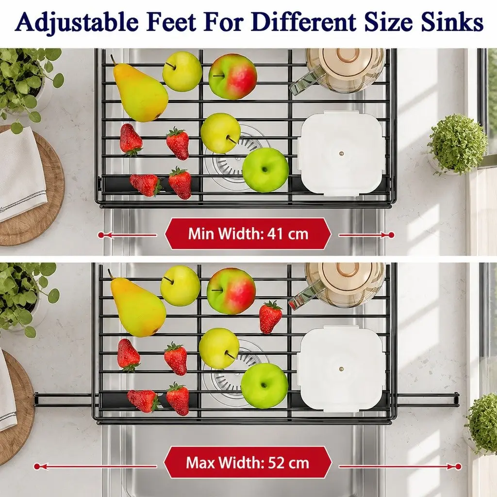 Expandable 2-Tier Dish Drying Rack for Kitchens