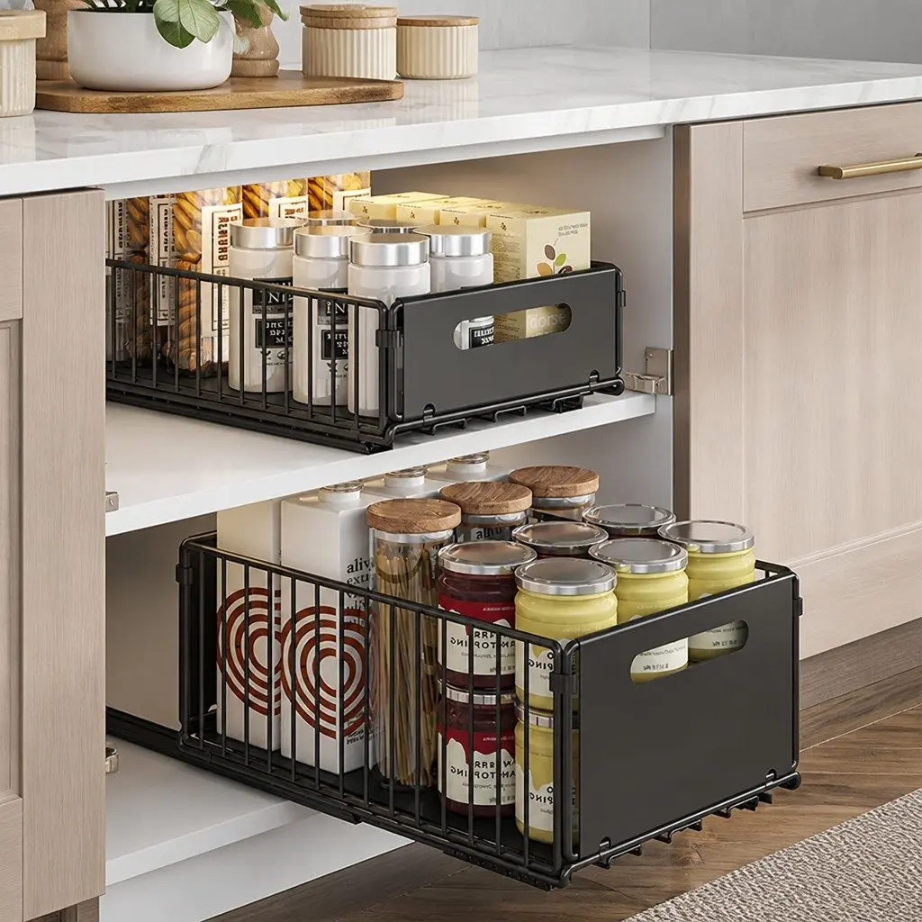 Pull-Out Cabinet Organizer Drawers 2 Pack