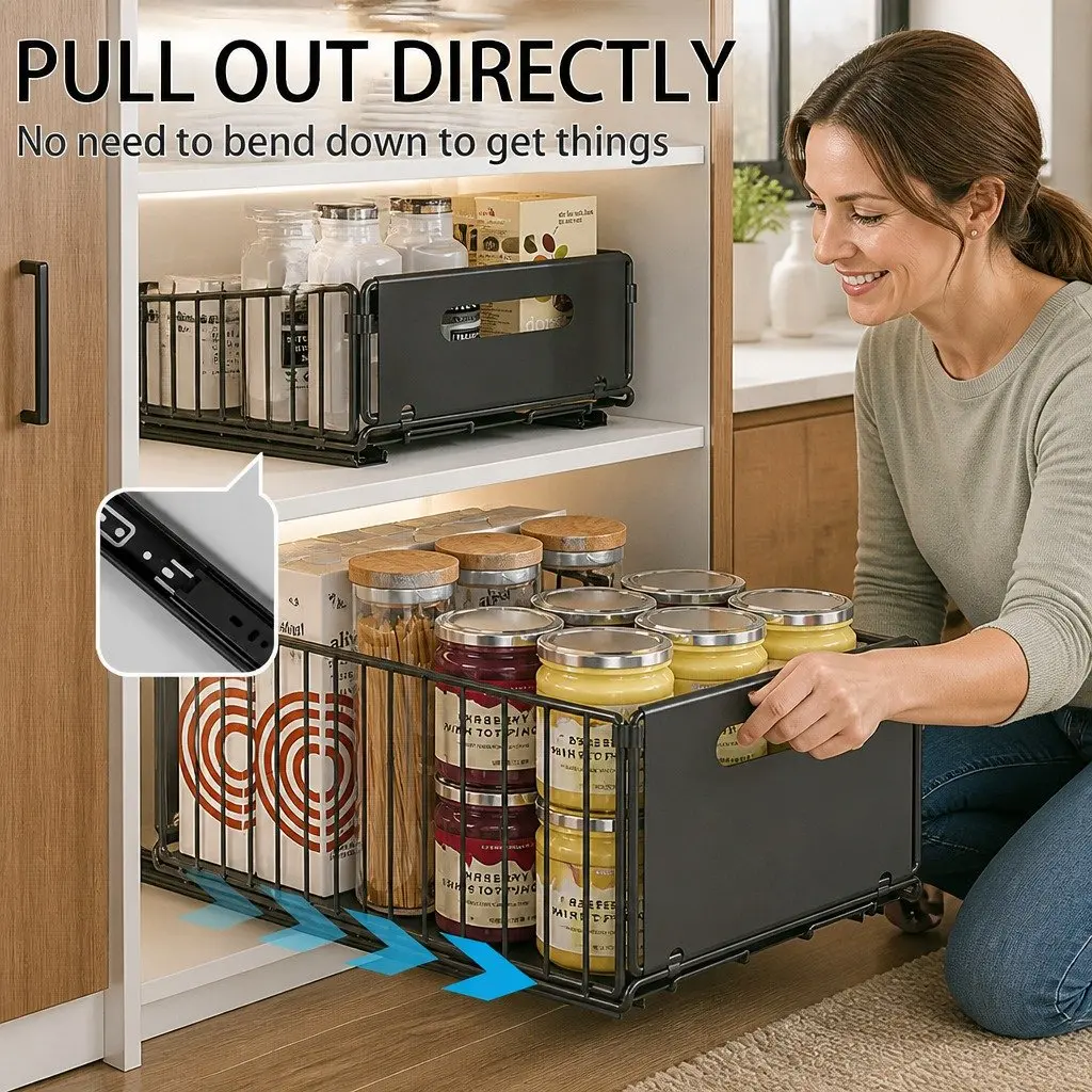 Pull-Out Cabinet Organizer Drawers 2 Pack