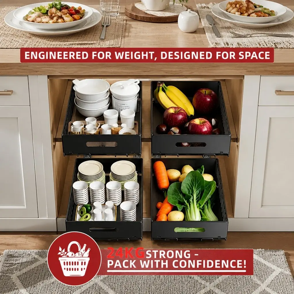 Pull-Out Cabinet Organizer Drawers 2 Pack