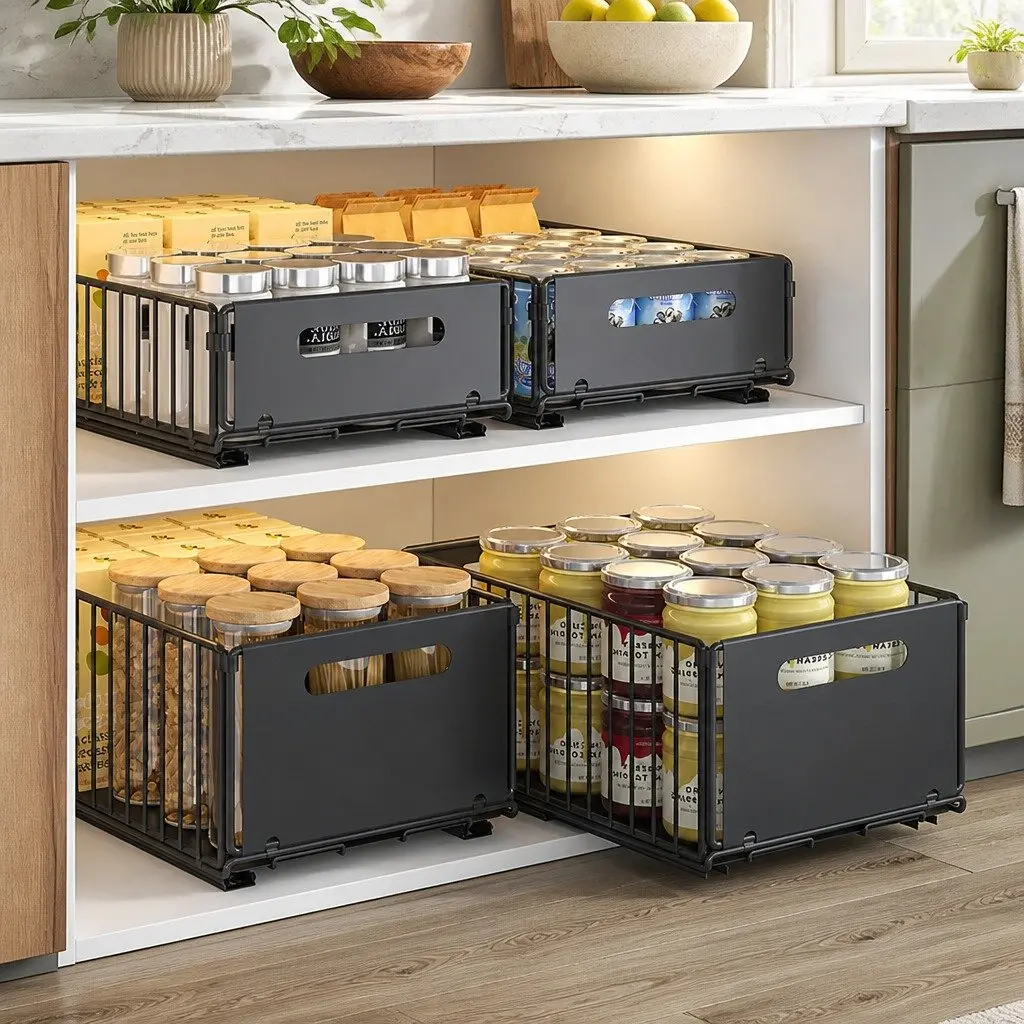 Pull-Out Cabinet Organizer Drawers 2 Pack