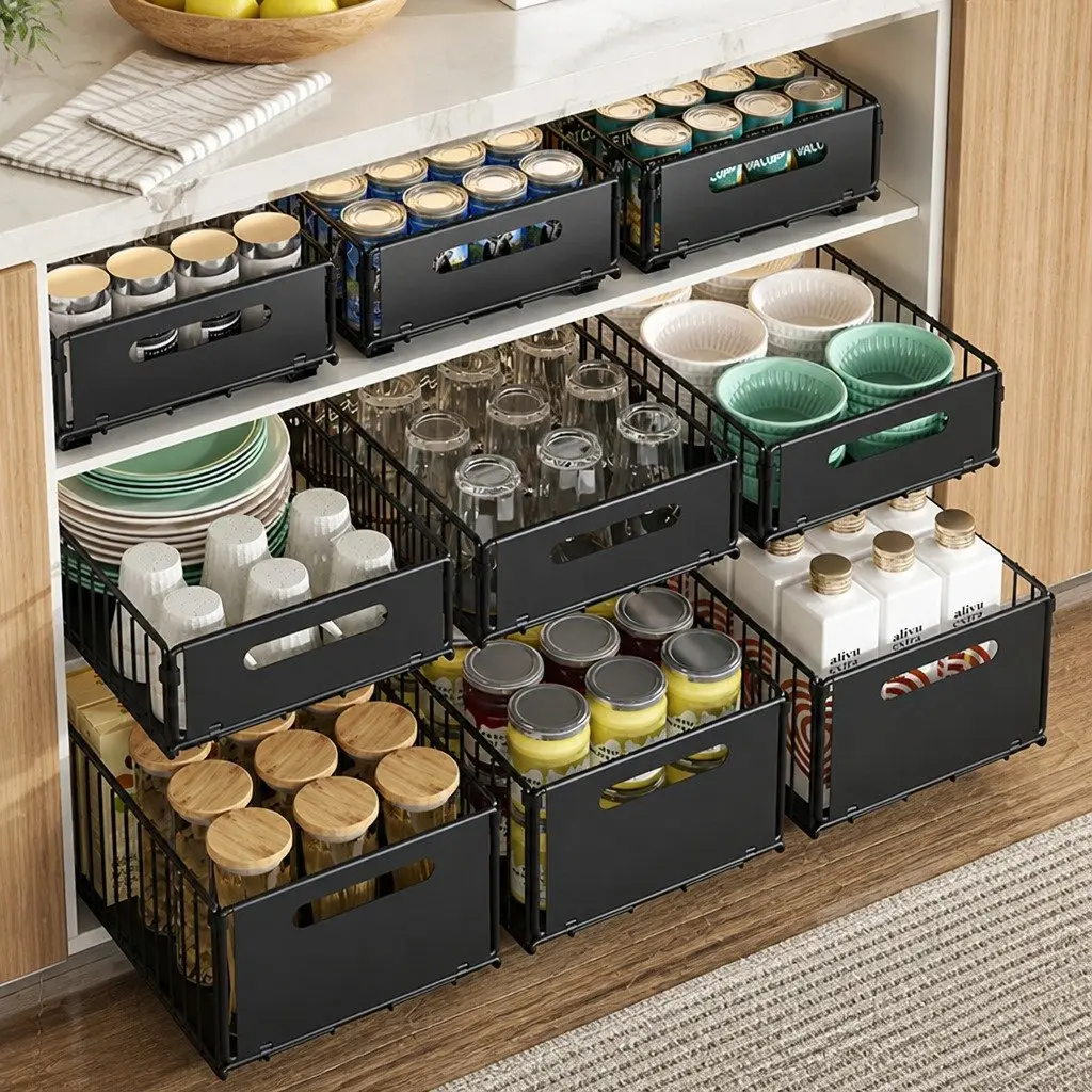 Pull-Out Cabinet Organizer Drawers 2 Pack