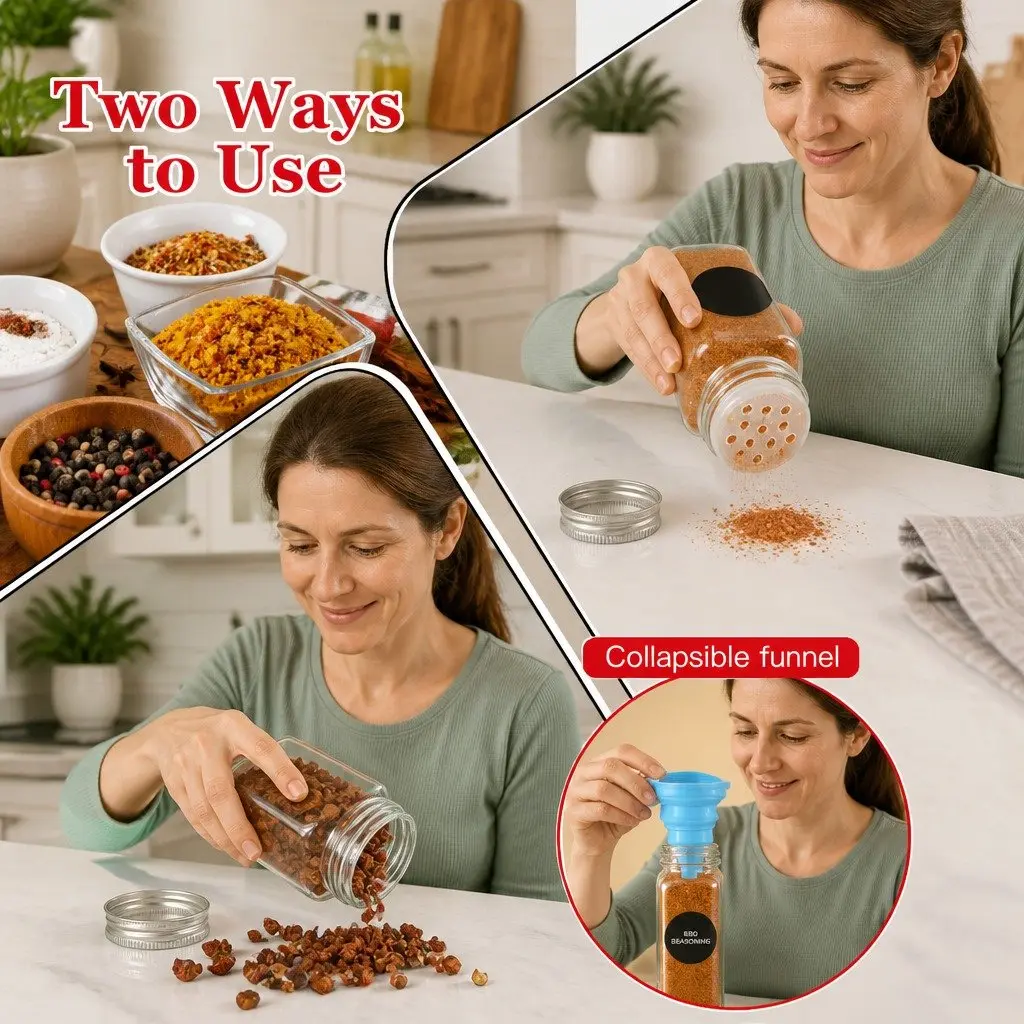 Glass Spice Jars 24 Pack with Lids