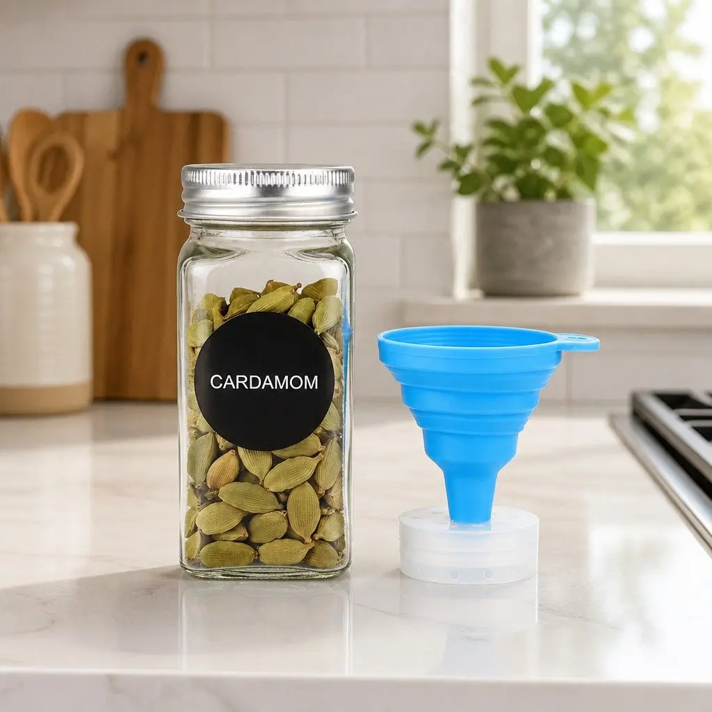 Glass Spice Jars 24 Pack with Lids