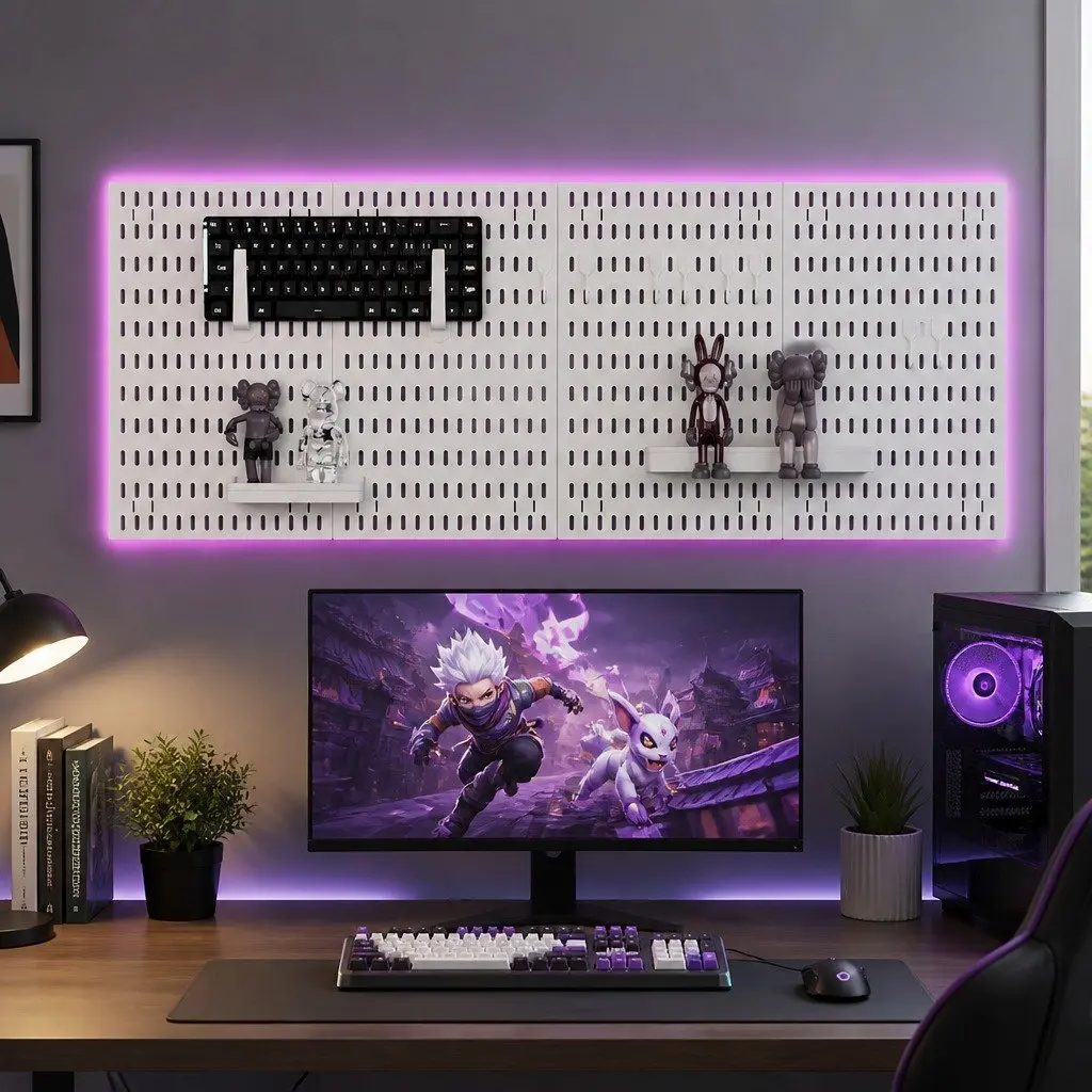 Modular Pegboard Organizer with 19 Accessories