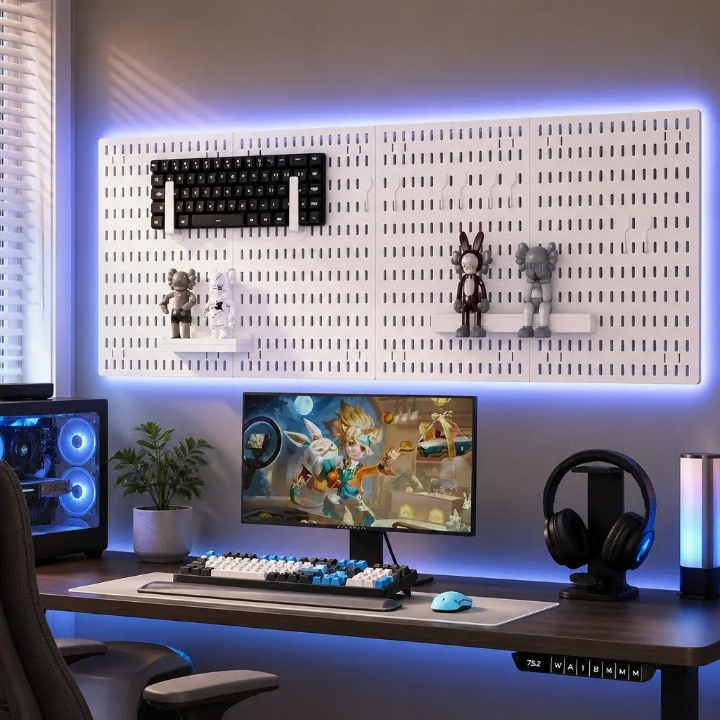 Modular Pegboard Organizer with 19 Accessories