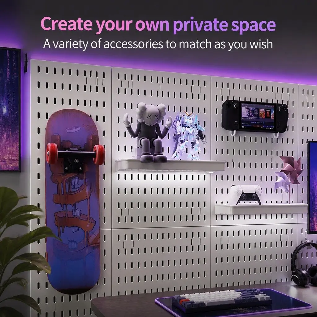 Modular Pegboard Organizer with 19 Accessories