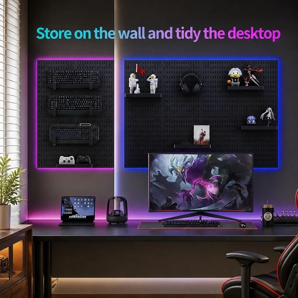 Modular Pegboard Organizer with 19 Accessories