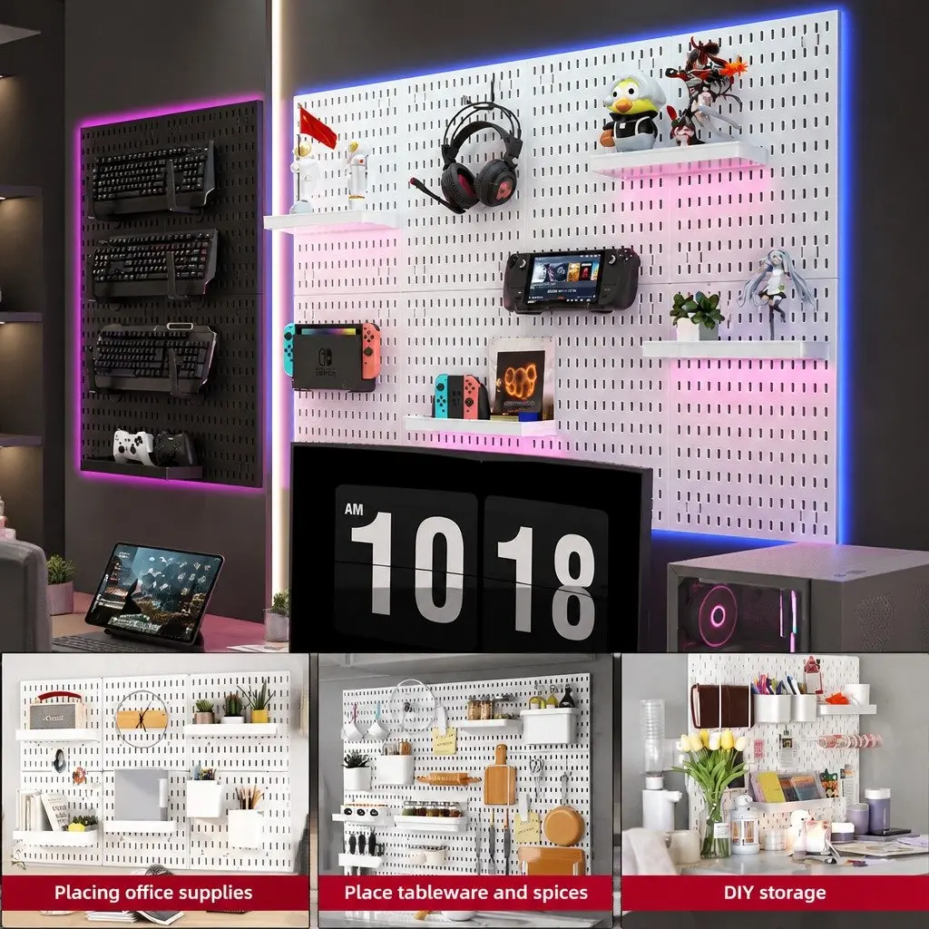 Modular Pegboard Organizer with 19 Accessories