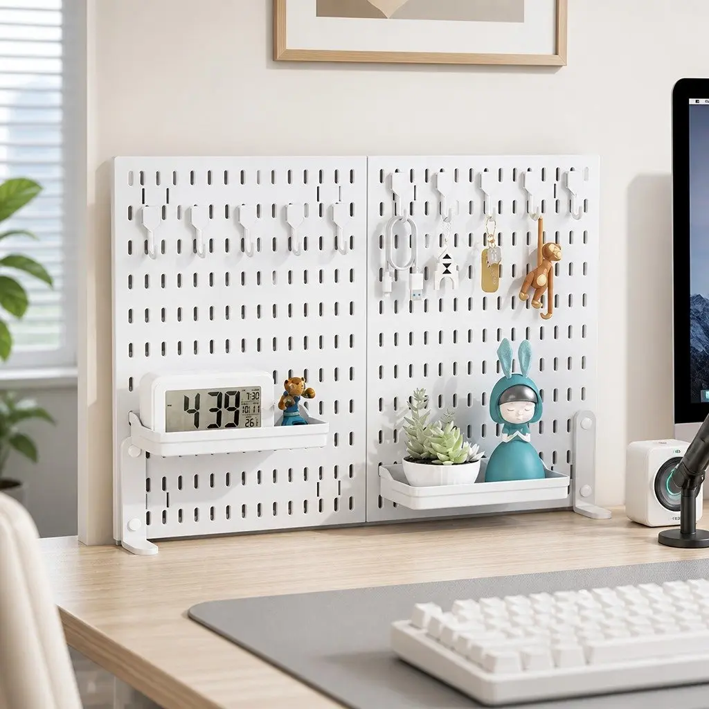 2-Pack Desk Pegboard Organizer Kit with Hooks