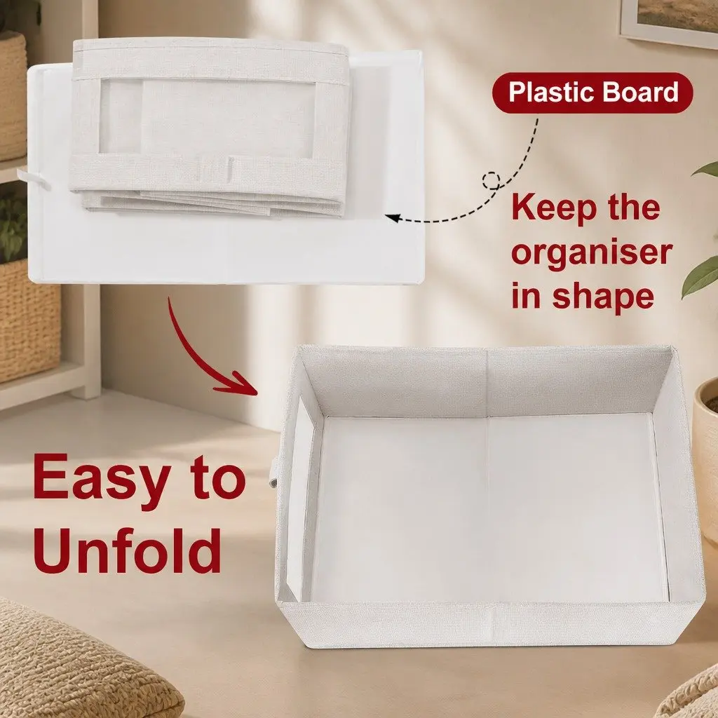 Closet Storage Bins 6 Pack with Clear Windows