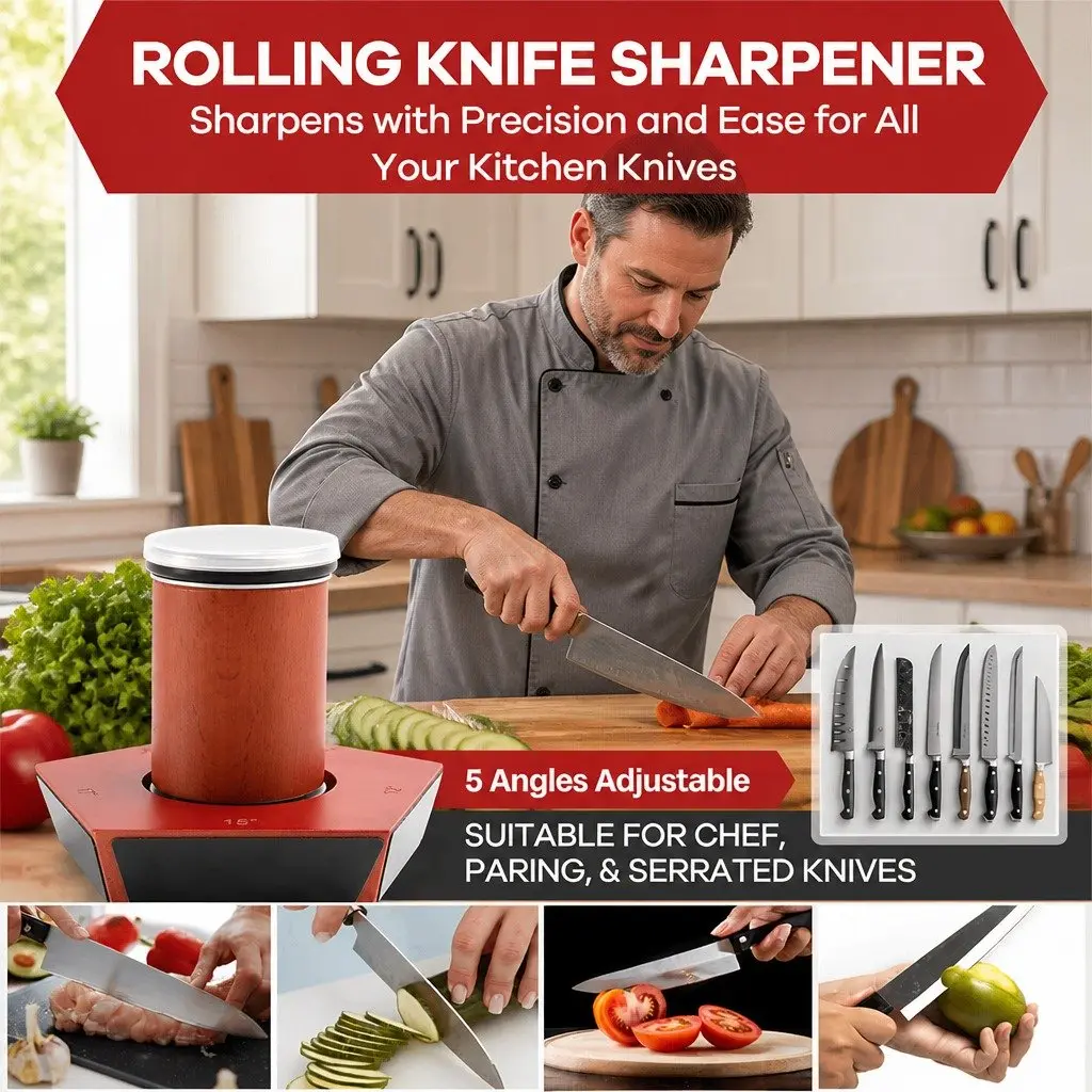 Rolling Knife Sharpener Kit with 5 Angles